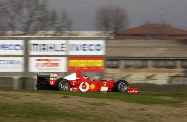 Un test a Fiorano al volante della Ferrari F2001